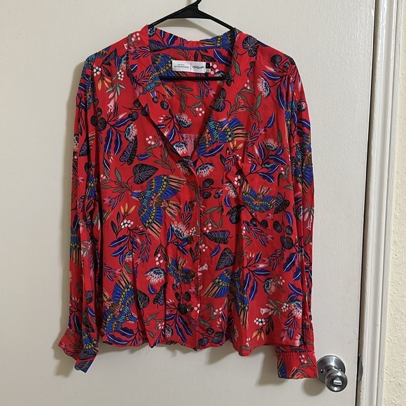 Anthropologie Super Nice Letters Elysa Buttondown Large - Picture 5 of 9